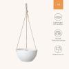 imageLa Jolie Muse White Hanging Planter Basket  8 Inch Indoor Outdoor Flower Pots Plant Containers W Drainage Hole Plant Pot for Hanging Plants Pack 2White