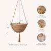 imageNatural Seagrass Hanging Planter Basket Set Indoor Plant Pots Boho Decor Plant Pot Cover 124 D 63 H Inch Pack 2Brown