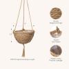 imageNatural Seagrass Hanging Planter Basket Set Indoor Plant Pots Boho Decor Plant Pot Cover 124 D 63 H Inch Pack 2Brown