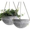 imageLa Jolie Muse White Hanging Planter Basket  8 Inch Indoor Outdoor Flower Pots Plant Containers W Drainage Hole Plant Pot for Hanging Plants Pack 2Marble Pattern