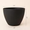 imageLA JOLIE MUSE Outdoor Planter Flower Pots Outdoor 113 Inch Planter with Drainage for Indoor Outdoor Plants Flowers Black Set of 2Black