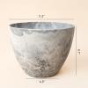 imageLA JOLIE MUSE Outdoor Planter Flower Pots Outdoor 113 Inch Planter with Drainage for Indoor Outdoor Plants Flowers Black Set of 2Marble Grey