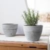 imageLA JOLIE MUSE Outdoor Planter Flower Pots Outdoor 113 Inch Planter with Drainage for Indoor Outdoor Plants Flowers Black Set of 2Marble Grey