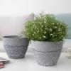 imageLA JOLIE MUSE Outdoor Planter Flower Pots Outdoor 113 Inch Planter with Drainage for Indoor Outdoor Plants Flowers Black Set of 2Marble Grey