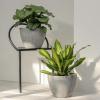 imageLA JOLIE MUSE Outdoor Planter Flower Pots Outdoor 113 Inch Planter with Drainage for Indoor Outdoor Plants Flowers Black Set of 2Marble Grey