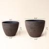 imageLA JOLIE MUSE Outdoor Planter Flower Pots Outdoor 113 Inch Planter with Drainage for Indoor Outdoor Plants Flowers Black Set of 2New Iron