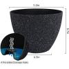 imageLA JOLIE MUSE Outdoor Planter Flower Pots Outdoor 113 Inch Planter with Drainage for Indoor Outdoor Plants Flowers Black Set of 2Speckled Black