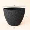 imageLA JOLIE MUSE Outdoor Planter Flower Pots Outdoor 113 Inch Planter with Drainage for Indoor Outdoor Plants Flowers Black Set of 2Speckled Black