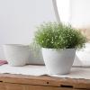 imageLA JOLIE MUSE Outdoor Planter Flower Pots Outdoor 113 Inch Planter with Drainage for Indoor Outdoor Plants Flowers Black Set of 2Speckled White
