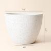 imageLA JOLIE MUSE Outdoor Planter Flower Pots Outdoor 113 Inch Planter with Drainage for Indoor Outdoor Plants Flowers Black Set of 2Speckled White