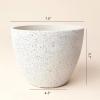 imageLA JOLIE MUSE Outdoor Planter Flower Pots Outdoor 113 Inch Planter with Drainage for Indoor Outdoor Plants Flowers Black Set of 2Speckled White