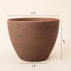 imageLA JOLIE MUSE Outdoor Planter Flower Pots Outdoor 113 Inch Planter with Drainage for Indoor Outdoor Plants Flowers Black Set of 2Terracotta