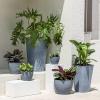 imageLA JOLIE MUSE Outdoor Planter Flower Pots Outdoor 113 Inch Planter with Drainage for Indoor Outdoor Plants Flowers Black Set of 2Weathered Grey