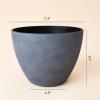 imageLA JOLIE MUSE Outdoor Planter Flower Pots Outdoor 113 Inch Planter with Drainage for Indoor Outdoor Plants Flowers Black Set of 2Weathered Grey