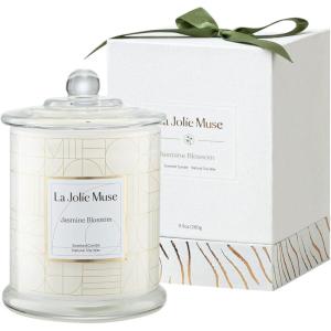 imageLA JOLIE MUSE Christmas Candles Pine ampamp Pomegranate Candle Candle Gift for Holiday Luxury Candle for Home 70 Hours Long Burning TimeNatural Soy CandleJasmine Blossom