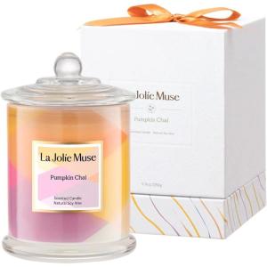 imageLA JOLIE MUSE Christmas Candles Pine ampamp Pomegranate Candle Candle Gift for Holiday Luxury Candle for Home 70 Hours Long Burning TimeNatural Soy CandlePumpkin