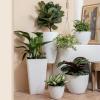 imageLA JOLIE MUSE Large Hanging Planters  13 Inch Hanging Planters for Outdoor Plants Outdoor Hanging Planters Set of 2 White Stone Honeycomb