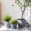 imageLa Jolie Muse Flower Pots Outdoor Planters Indoor Modern Garden Planters W Drain HoleWeathered Grey86 inches Pack 1A86 Inch Weathered Grey