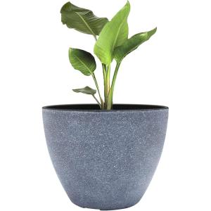 imageLa Jolie Muse Flower Pots Outdoor Planters Indoor Modern Garden Planters W Drain HoleWeathered Grey86 inches Pack 1A86 Inch Weathered Grey