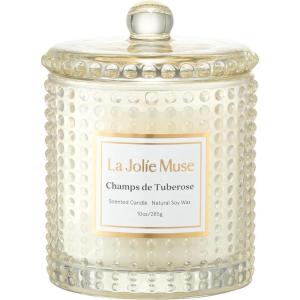 imageLA JOLIE MUSE Champs de Tuberose Scented Candle Gardenia Candles Gifts for Women Ylang Ylang Candles for Home Scented Natural Wax Candle 75 Hours Long BurningChamps de Tuberose