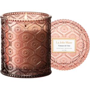 imageLA JOLIE MUSE Tomato ampamp Vine Scented Candle Luxury Candles Gifts for Women Spring Candles for Home Scented Natural Soy Wax Candle 6 oz 40 Hours BurnTomato  Vine