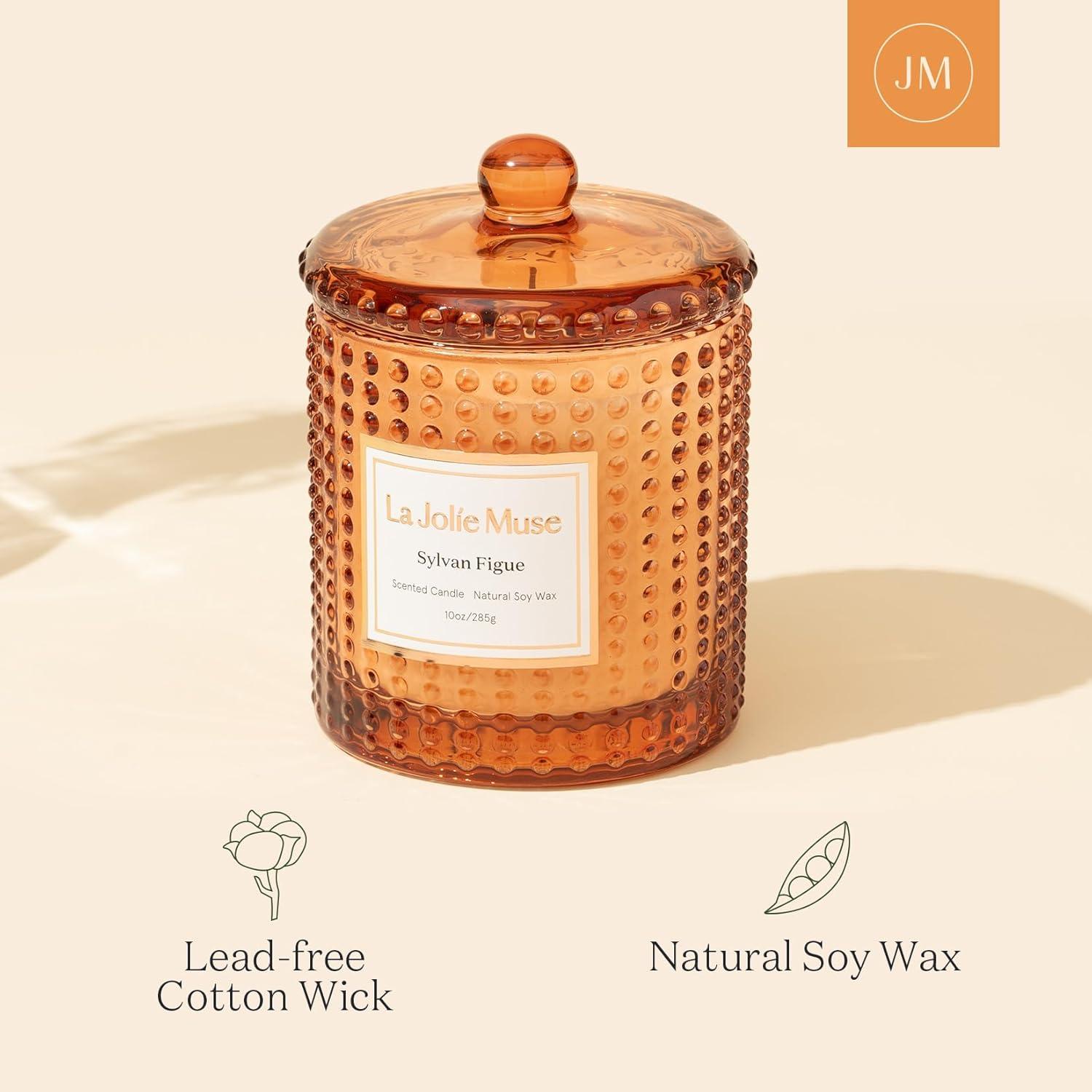 imageLA JOLIE MUSE Jasmine Candles Gifts for Women Luxury Candle for Mothers Day Natural Soy Wax Candles for Home Scented 75 Hours 10 OZSylvan Figue