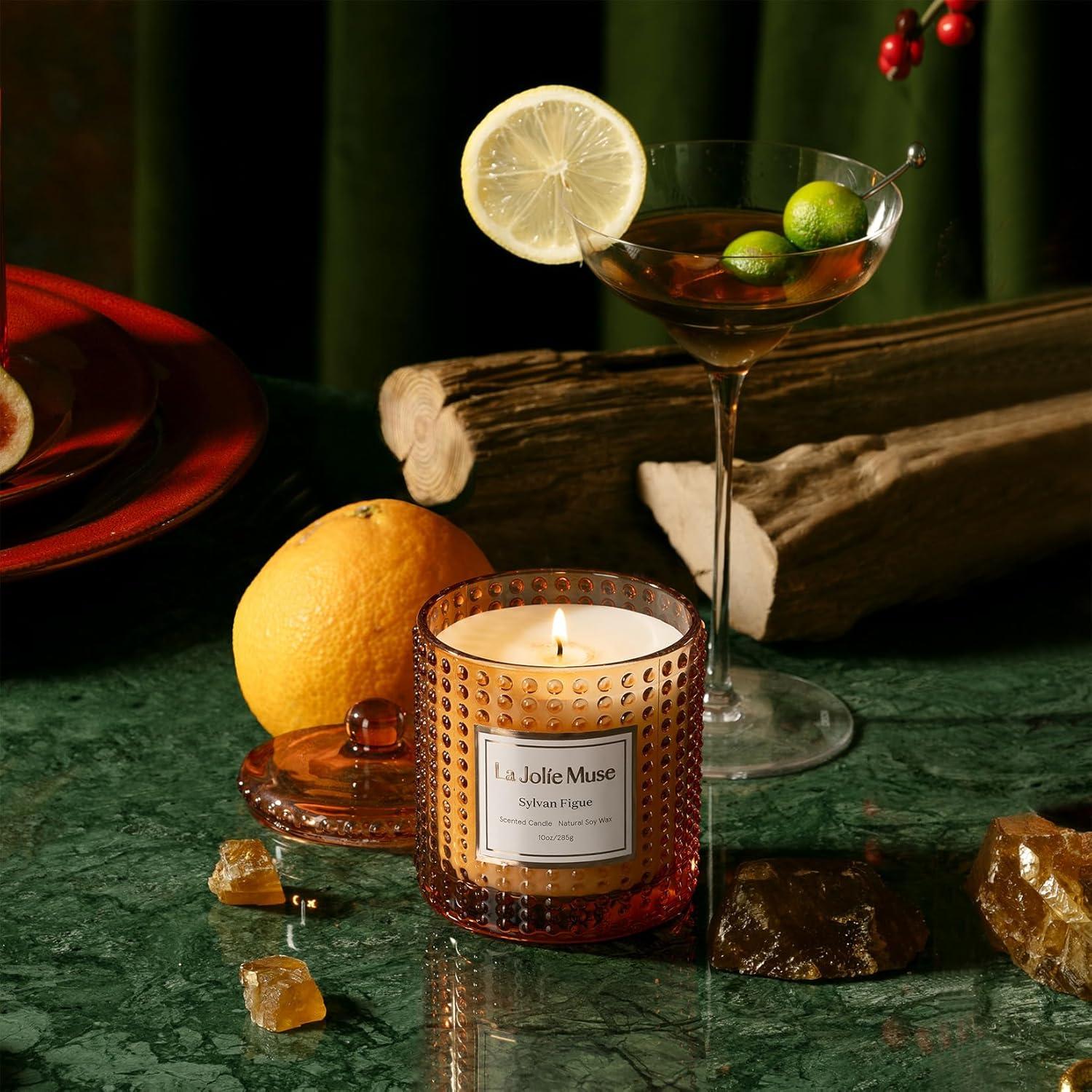 imageLA JOLIE MUSE Jasmine Candles Gifts for Women Luxury Candle for Mothers Day Natural Soy Wax Candles for Home Scented 75 Hours 10 OZSylvan Figue