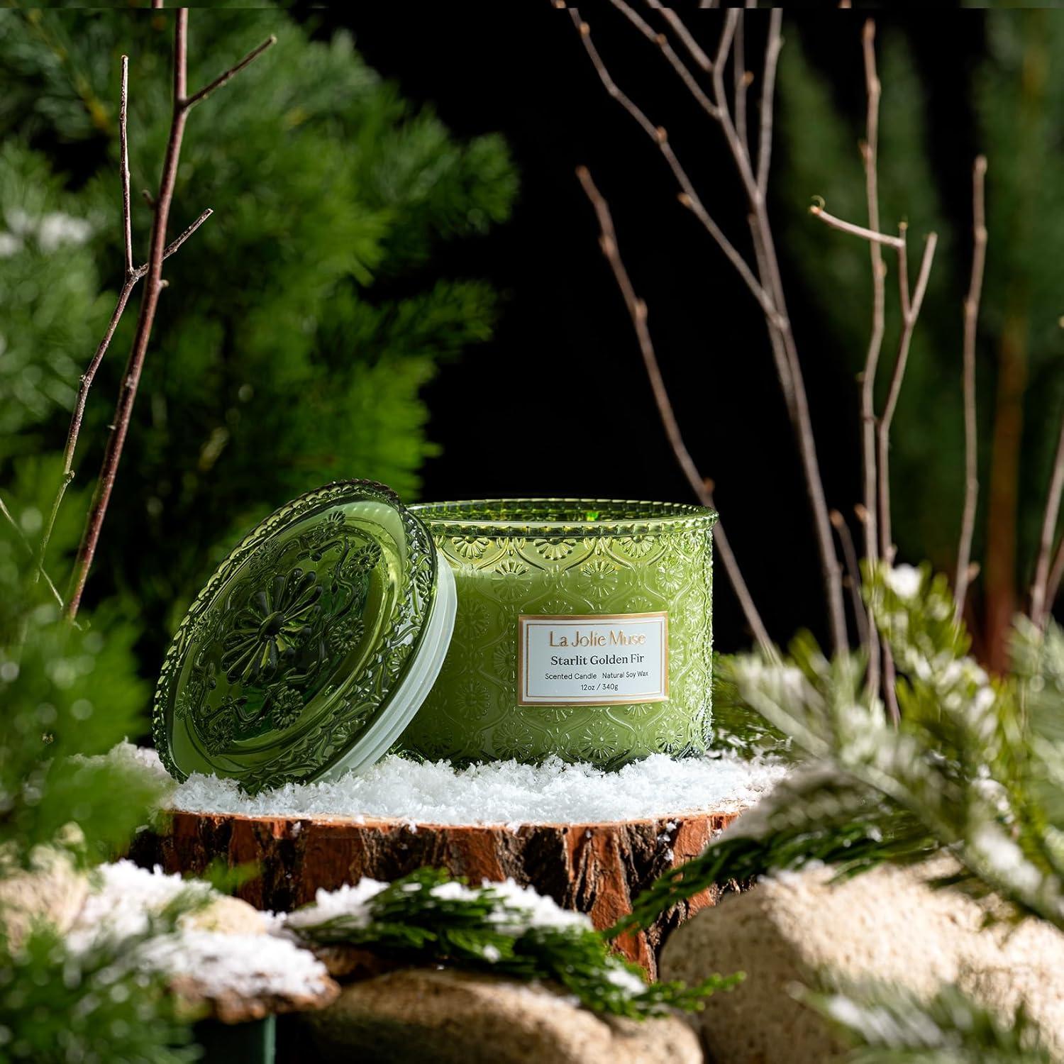 imageLA JOLIE MUSE Pumpkin Candle Fall Candles for Home Scented Large 2Wick Soy Candles Candle Gifts for Women ampamp Men Luxury Jar Candles 60 Hours Long Burning Pumpkin Chai 12ozStarlit Golden Fir