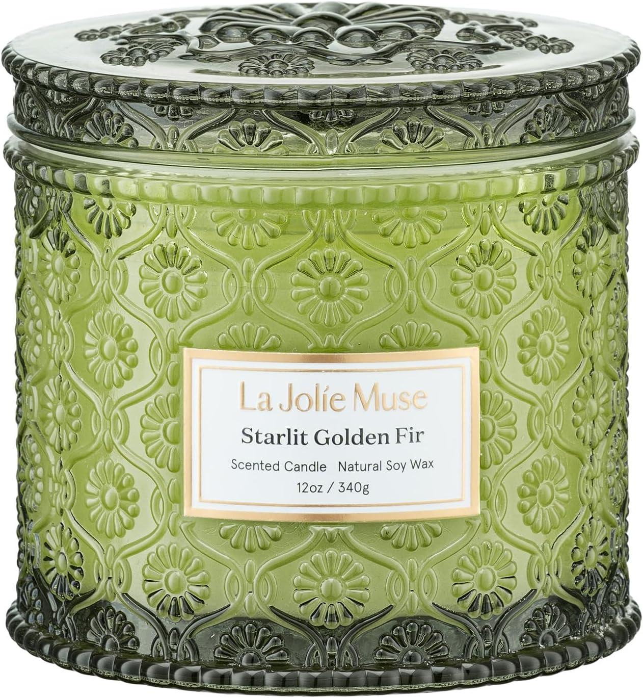imageLA JOLIE MUSE Pumpkin Candle Fall Candles for Home Scented Large 2Wick Soy Candles Candle Gifts for Women ampamp Men Luxury Jar Candles 60 Hours Long Burning Pumpkin Chai 12ozStarlit Golden Fir