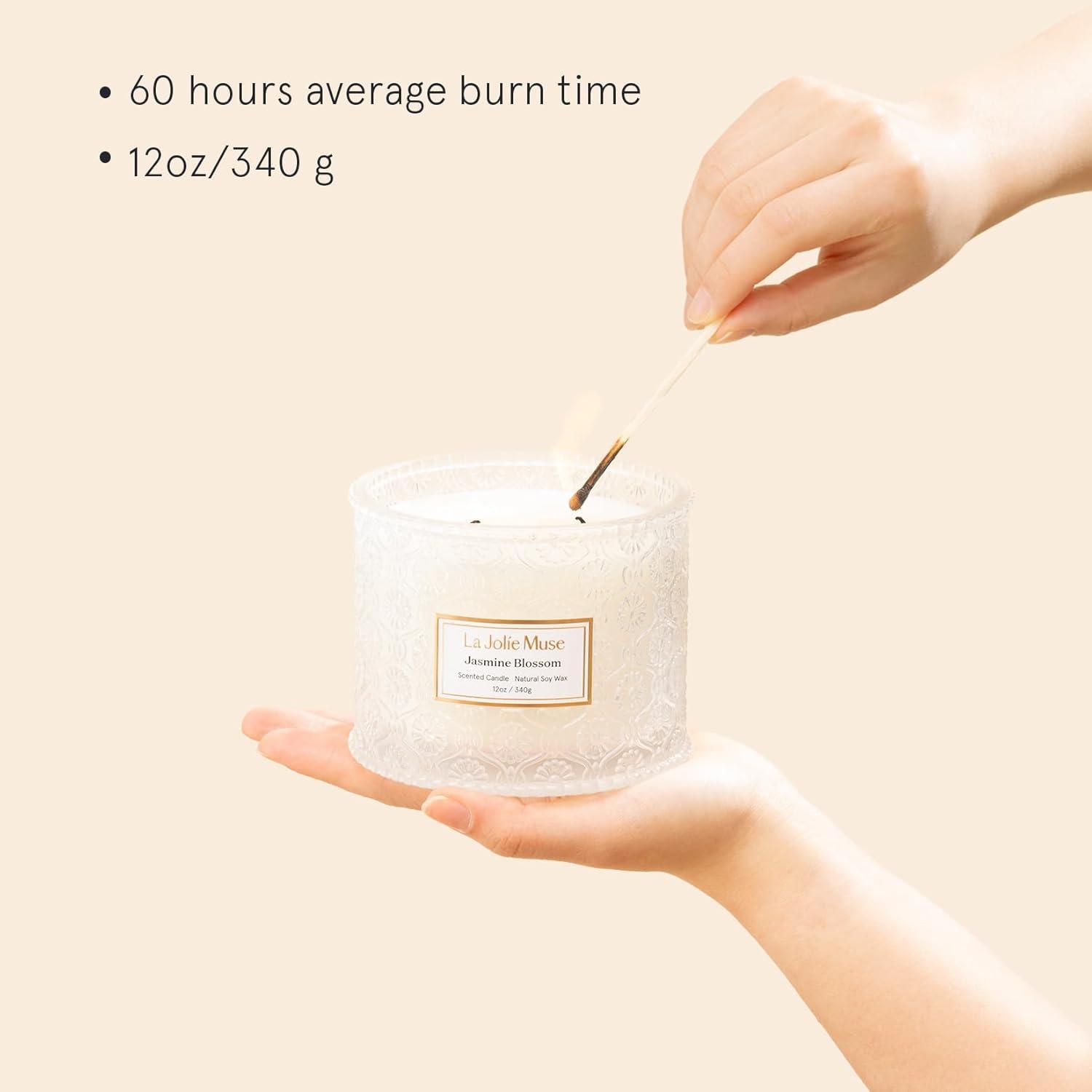 imageLA JOLIE MUSE Pumpkin Candle Fall Candles for Home Scented Large 2Wick Soy Candles Candle Gifts for Women ampamp Men Luxury Jar Candles 60 Hours Long Burning Pumpkin Chai 12ozJasmine