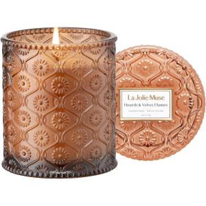 imageLA JOLIE MUSE 6 oz 40 Hours Burn Fresh Sea Salt Candles Santorini Salt Air Candles for Women Ocean Candle Summer Candle Natural Soy Wax CandleHearth  Velvet Flames