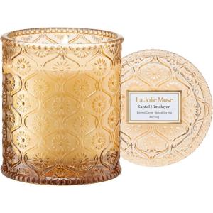 imageLA JOLIE MUSE 6 oz 40 Hours Burn Fresh Sea Salt Candles Santorini Salt Air Candles for Women Ocean Candle Summer Candle Natural Soy Wax CandleSantal Himalayen