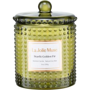 imageLA JOLIE MUSE Citrus Mint Candle Summer Candles for Home Scented Luxury Eucalyptus Candles Gifts for Women ampamp Men Natural Soy Wax 75 Hours 10 OZStarlit Golden Fir
