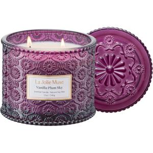 imageLA JOLIE MUSE Eucalyptus ampamp Alpine Sage Candle Scented Candles for Home Large 2Wick Soy Candles Luxury Jar Candle Gifts for Women ampamp Men 60 Hours Long Burning 12ozVanilla Plum Sky