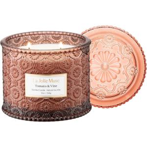 imageLA JOLIE MUSE Eucalyptus ampamp Alpine Sage Candle Scented Candles for Home Large 2Wick Soy Candles Luxury Jar Candle Gifts for Women ampamp Men 60 Hours Long Burning 12ozTomato  Vine