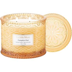 imageLA JOLIE MUSE Eucalyptus ampamp Alpine Sage Candle Scented Candles for Home Large 2Wick Soy Candles Luxury Jar Candle Gifts for Women ampamp Men 60 Hours Long Burning 12ozPumpkin Chai