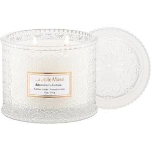 imageLA JOLIE MUSE Eucalyptus ampamp Alpine Sage Candle Scented Candles for Home Large 2Wick Soy Candles Luxury Jar Candle Gifts for Women ampamp Men 60 Hours Long Burning 12ozJasmine