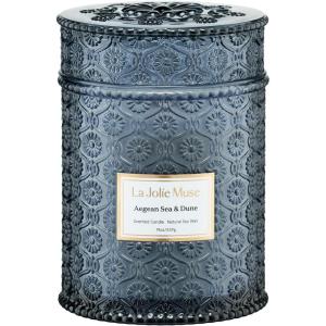 imageLA JOLIE MUSE Jasmin Candle 19 oz Wood Wicked Scented Candle Gifts for WomenampampMen Large Jar Candles for Home 90 Hours Long Burning Jasmin du LotusMarine