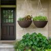 imageLA JOLIE MUSE Hanging Planters for Outdoor Plants Large Outdoor Hanging Planters with Drain Holes Ash Brown Honeycomb 132 Inch Set of 2Ash Brown