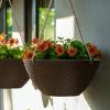 imageLA JOLIE MUSE Hanging Planters for Outdoor Plants Large Outdoor Hanging Planters with Drain Holes Ash Brown Honeycomb 132 Inch Set of 2Ash Brown
