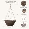 imageLA JOLIE MUSE Hanging Planters for Outdoor Plants Large Outdoor Hanging Planters with Drain Holes Ash Brown Honeycomb 132 Inch Set of 2Ash Brown