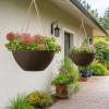 imageLA JOLIE MUSE Hanging Planters for Outdoor Plants Large Outdoor Hanging Planters with Drain Holes Ash Brown Honeycomb 132 Inch Set of 2Ash Brown