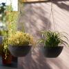 imageLA JOLIE MUSE Hanging Planters for Outdoor Plants Large Outdoor Hanging Planters with Drain Holes Ash Brown Honeycomb 132 Inch Set of 2Black