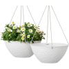 imageLA JOLIE MUSE Hanging Planters for Outdoor Plants Large Outdoor Hanging Planters with Drain Holes Ash Brown Honeycomb 132 Inch Set of 2White