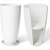 imageLA JOLIE MUSE 27 Inch Tall White PlantersSet of 2 Tall Round Planters for Indoor Plants with TraysModern Tree Planters for Front Door and Patio DeckWhite