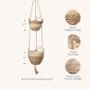 imageLA JOLIE MUSE Hanging Planter Basket Indoor OutdoorNatural Seagrass Flower Plant Pots Beige