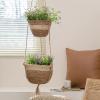 imageLA JOLIE MUSE Hanging Planter Basket Indoor OutdoorNatural Seagrass Flower Plant Pots Beige