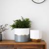 imageLA JOLIE MUSE White Ceramic Flower Pot Garden Planters 67  54 Inch Indoor Plant Containers in a Marble Ink Pattern with Gold and Grey DetailingLarge1081grey