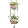 imageLA JOLIE MUSE Hanging Planter Basket Indoor OutdoorNatural Seagrass Flower Plant Pots Beige