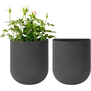 imageLa Jolie Maison Wall Hanging Planters for Indoor PlantsHanging Flower Pots for Air Plants Succulent Set of 2 6 Inch Concrete GrayConcrete Gray